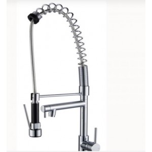Aqua Chrome Double Spout Kitchen Sink Mixer